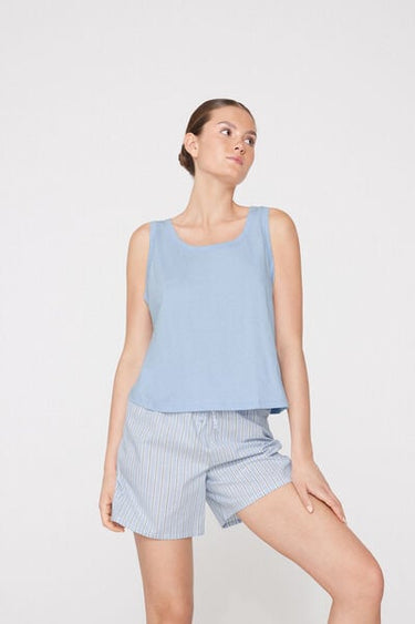 Plain Colour Cotton Camisole with Wide Shoulder Straps