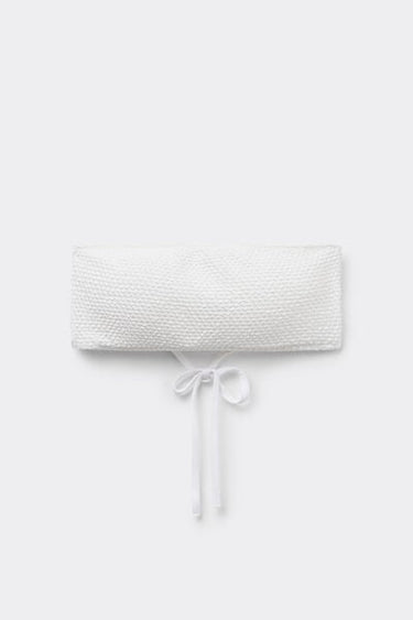 Piqué Wave Padded Bandeau Bikini Top