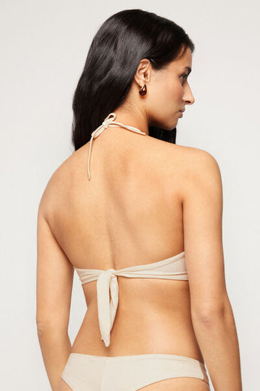 White Paradise Bay Tie Bikini Top