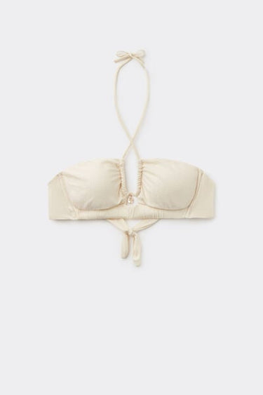 White Paradise Bay Tie Bikini Top