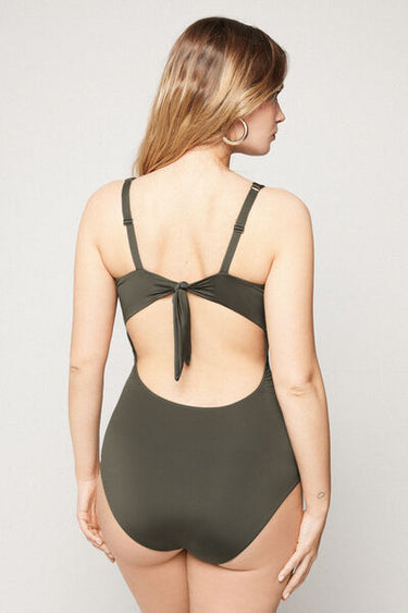 Timeless Look Camo Green One-Piece Triangle Swimsuit