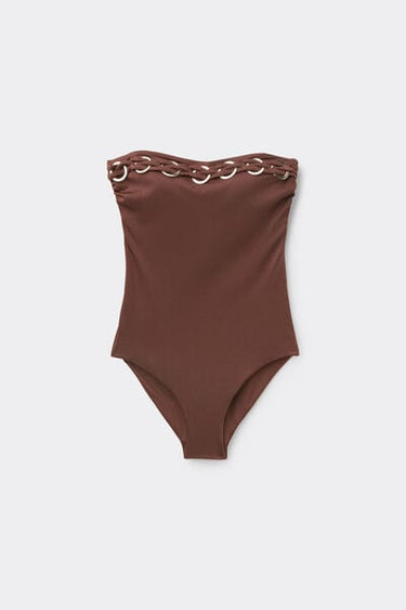 Brown Royal Essence One-Piece Triangle Swimsuit