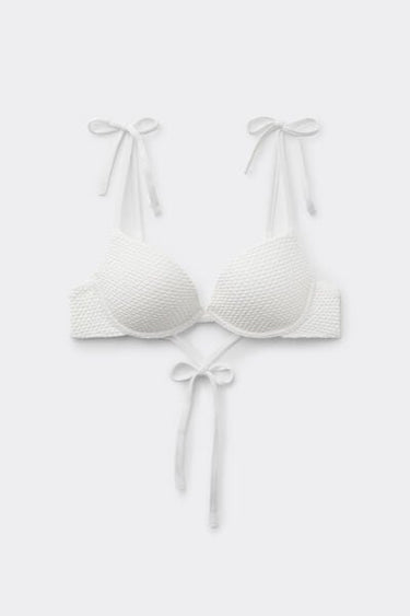Piqué Wave Push-Up Padded Bikini Top