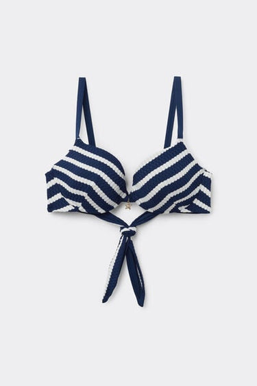 Sailor Stripes Lightly Padded Push-Up Bikini Top