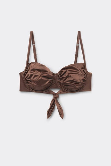 Choco Shiny Glam Balconette Bikini Top