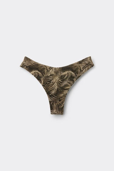 Golden Tropics Rounded High-Cut Brazilian Bikini Bottoms