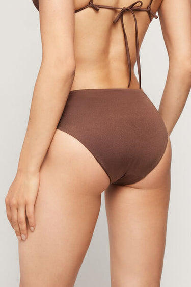 Brown Royal Essence High-Waist Bikini Bottoms