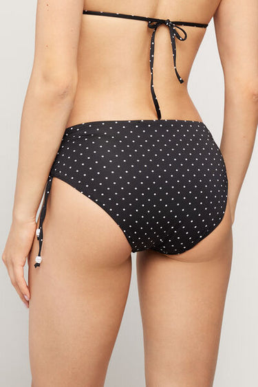 Polka Dot Bead High Bikini Bottoms with Gathering