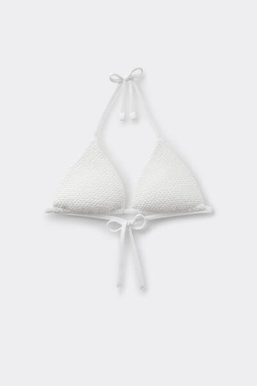 Piqué Wave Lightly Padded Triangle Bikini Top