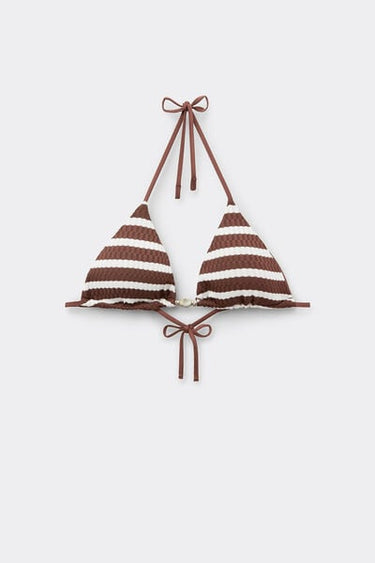 Desert Stripes Triangle Bikini Top with Removable Padding