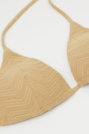 Gold Sparkling Touch Lightly Padded Triangle Bikini Top