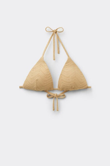Gold Sparkling Touch Lightly Padded Triangle Bikini Top