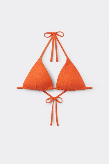 Orange Sparkling Touch Lightly Padded Triangle Bikini Top