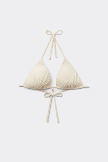 White Paradise Bay Lightly Padded Triangle Bikini Top