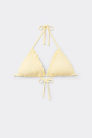 Yellow Sunny Days Lightly Padded Triangle Bikini Top