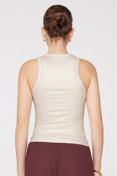 Metallic-Effect Halterneck Camisole