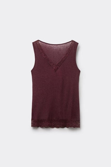 Ultra-Lightweight Merino Wool and Lace Camisole