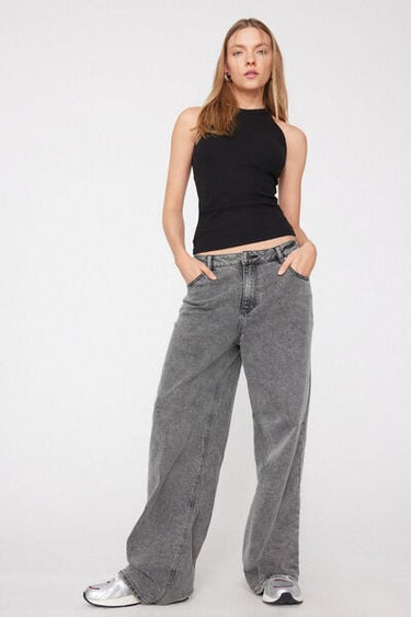 Ribbed Cotton Racerback Vest Top with Integrated Cups