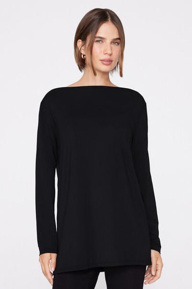 Long Sleeve Top with Boat Neck