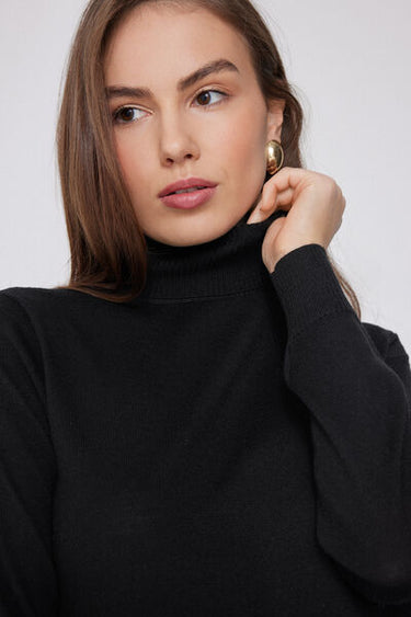 100% Merino Wool Thick Polo Neck Jumper