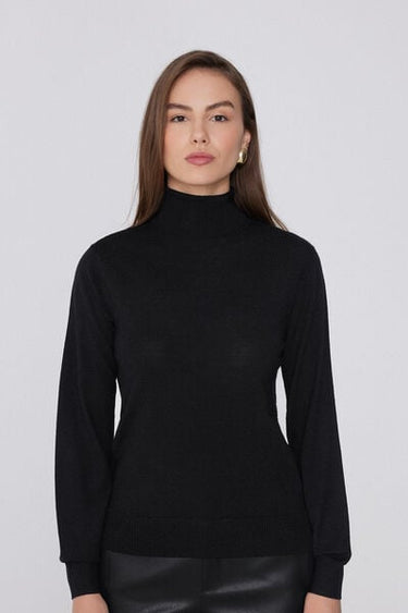 100% Merino Wool Thick Polo Neck Jumper