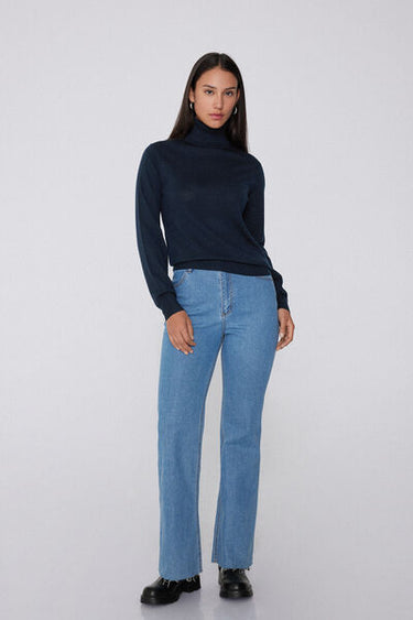 100% Merino Wool Thick Polo Neck Jumper