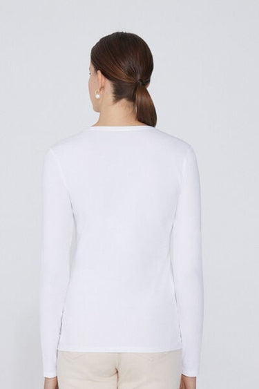 Organic Stretch Cotton Top with Long Sleeves and a Round Neck