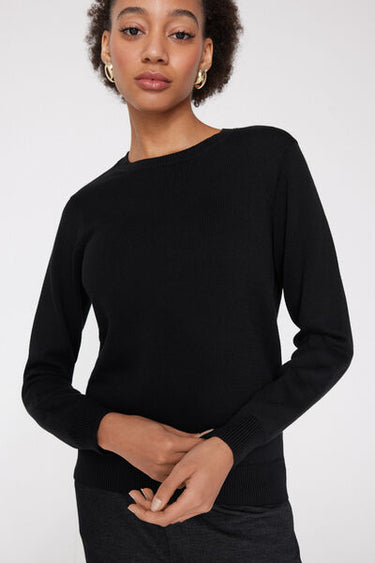 Fully-Fashioned Cotton and Modal Round Neck Jumper