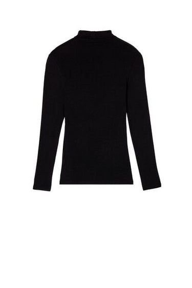 Lightweight Polo Neck Top with Merino Wool