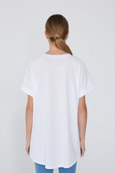 Cotton T-Shirt with Kimono Turn-Up