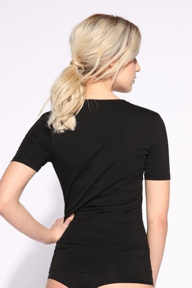 Rounded Neck Organic Stretch Cotton T-Shirt