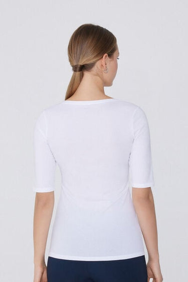 Short-Sleeve Scoop-Neck Top in Organic Cotton