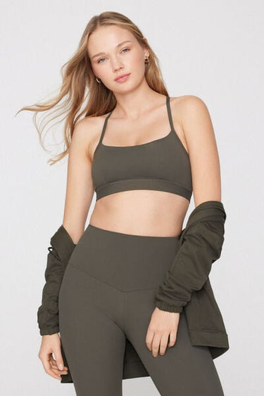 Spaghetti Shoulder Strap Padded Short Sport Top