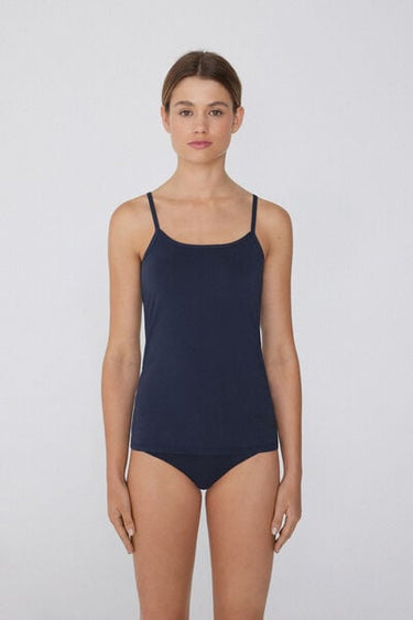 Organic Stretch Cotton Camisole with Round Neck