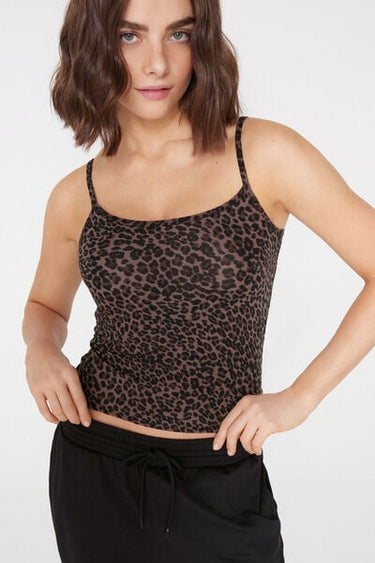 Round-Neck Camisole in Stretch Cotton
