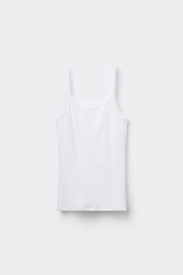 Square Neck Ribbed Cotton Camisole