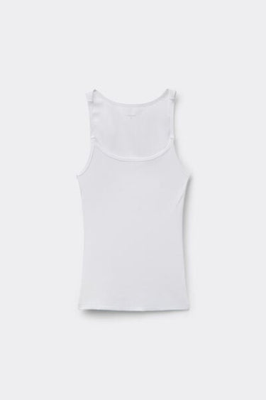 Ribbed Cotton Vest Top with Invisible Straps