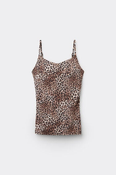 2 In 1 Natural Lifting Printed Bra Camisole with Narrow Straps