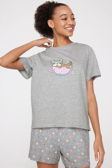 Beauty Print Short Cotton Pyjamas