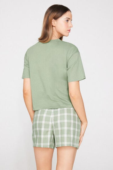 Daisy-Embroidered Short Cotton Pyjamas