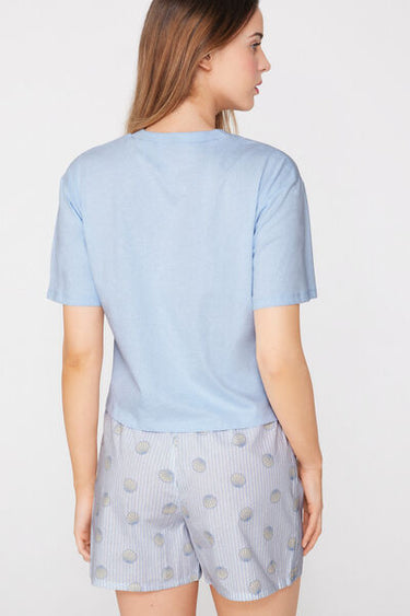 Shell-Embroidered Short Cotton Pyjamas