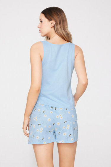 Bee Print Short Cotton Pyjamas