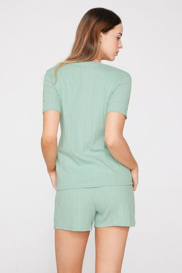 Short-Sleeved Pointelle Short Pyjamas