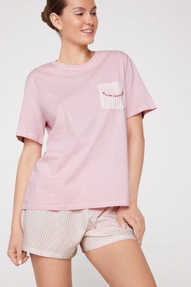 Short-Sleeved Short Pyjamas with Pocket