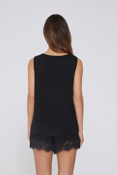 Short Viscose and Lace Pyjamas with Wide Shoulder Straps