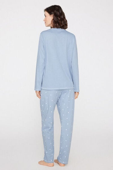 Long Cotton Pyjamas with "Full of Love" Embroidery