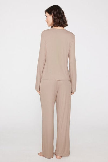 Long Ribbed Viscose Pyjamas
