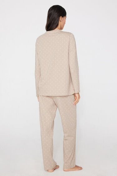 Long Cotton Pyjamas with Small Heart Print