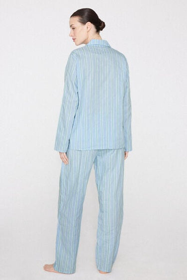 Long Button-Front Cotton Canvas Pyjamas