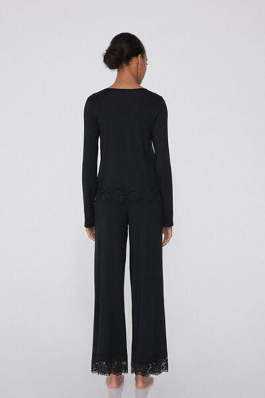 Long Viscose Pyjamas with Lace